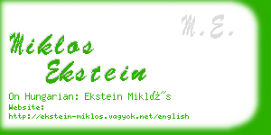 miklos ekstein business card